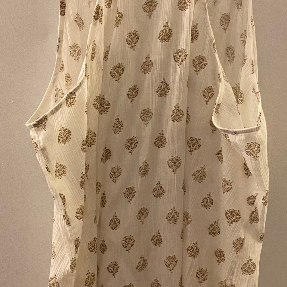 Old Navy White Floral Gauze High Back, Tank Top - Picture 4 of 9